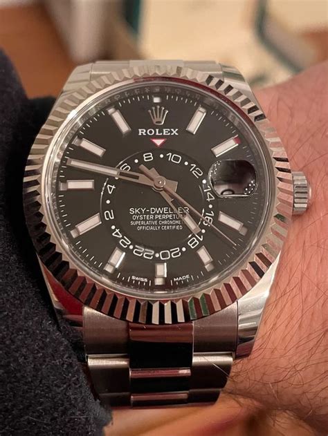 rolex sky dweller stahl schwarz|sky dweller uk.